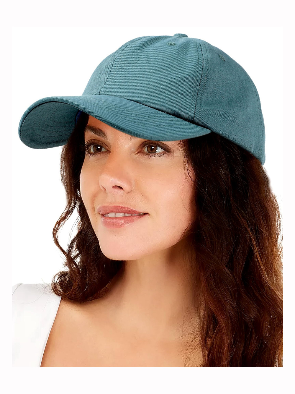 Womens Satin Lined Baseball Cap Washed Cotton Adjustable Dad | Green | Size OS